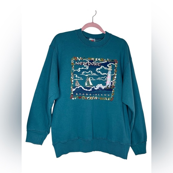 Fruit of the Loom Other - Vintage Newport Rhode Island Crewneck Sweater Distressed Fade Men Large USA 90s